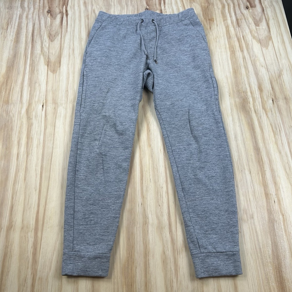 Uniqlo Sweatpants Mens FITS M Gray Terry Joggers Lined Elastic Waist Pockets